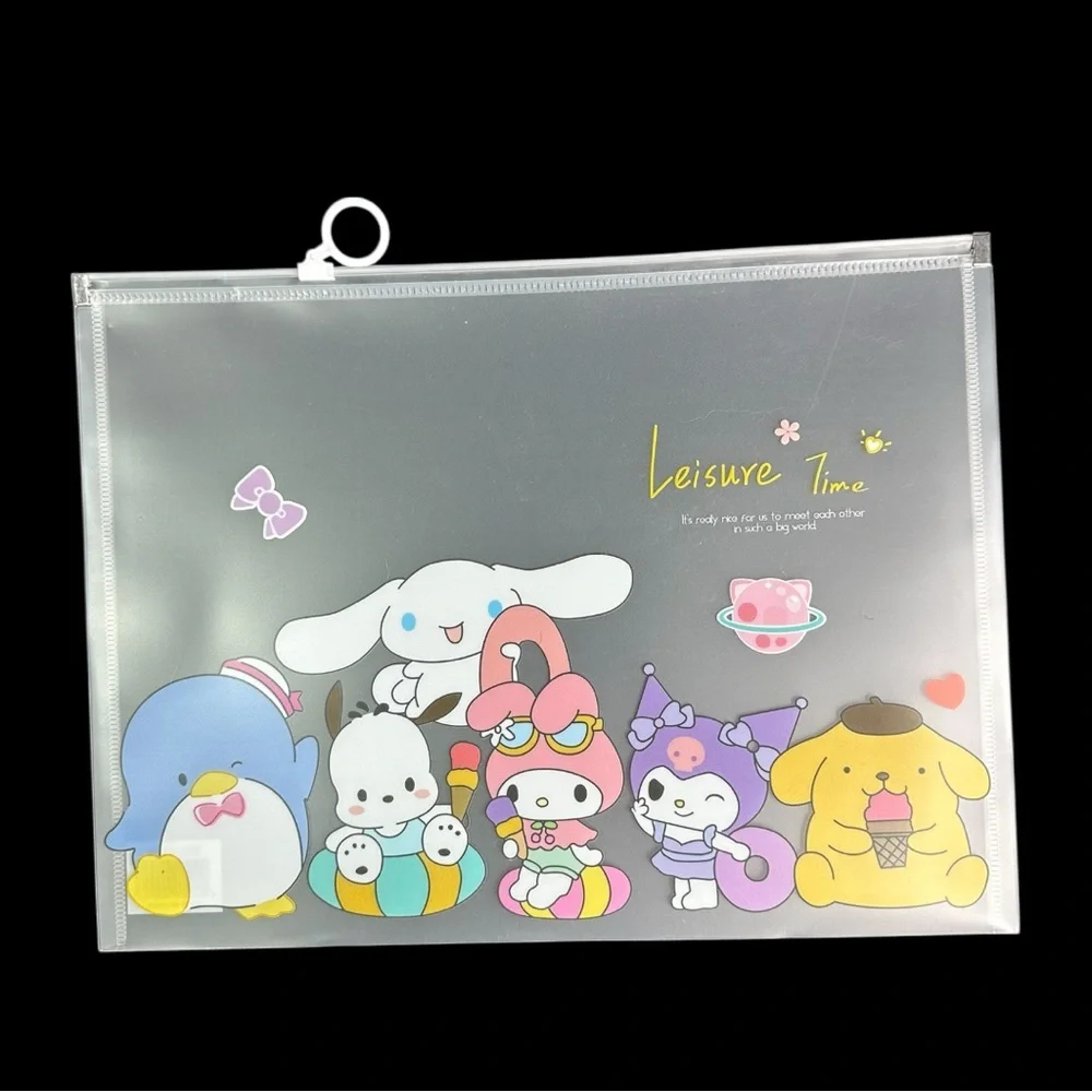 Sanrio Family Heavy Duty Ziplock Folder 12.5” x 9.75”